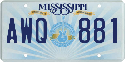 MS license plate AWQ881