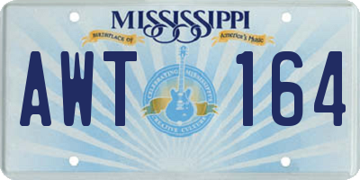 MS license plate AWT164