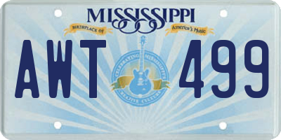 MS license plate AWT499