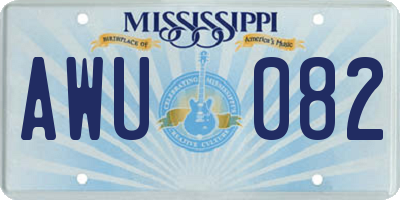MS license plate AWU082