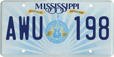 MS license plate AWU198