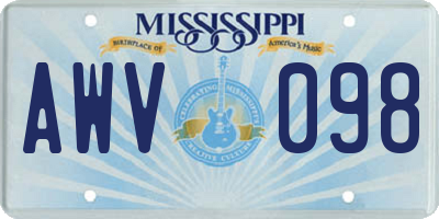 MS license plate AWV098
