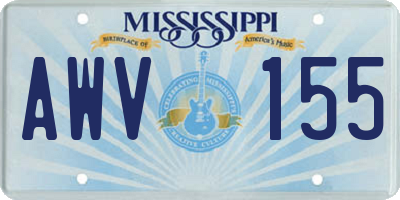 MS license plate AWV155
