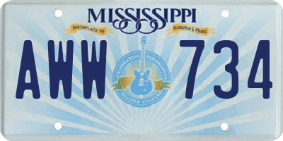 MS license plate AWW734