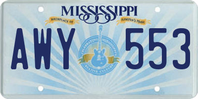 MS license plate AWY553