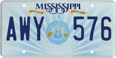 MS license plate AWY576