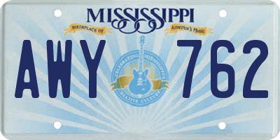MS license plate AWY762