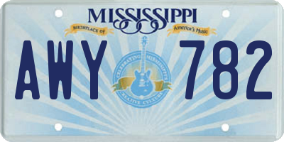 MS license plate AWY782