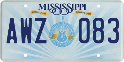 MS license plate AWZ083