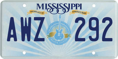 MS license plate AWZ292
