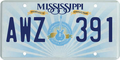 MS license plate AWZ391
