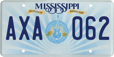 MS license plate AXA062
