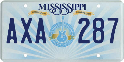 MS license plate AXA287