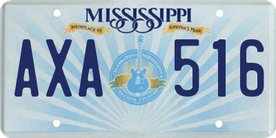 MS license plate AXA516
