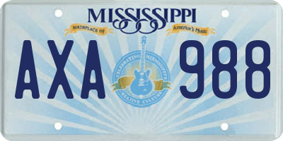 MS license plate AXA988