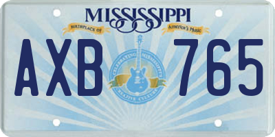 MS license plate AXB765