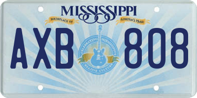 MS license plate AXB808