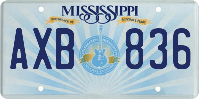 MS license plate AXB836