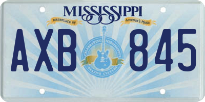 MS license plate AXB845