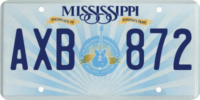 MS license plate AXB872
