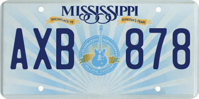 MS license plate AXB878
