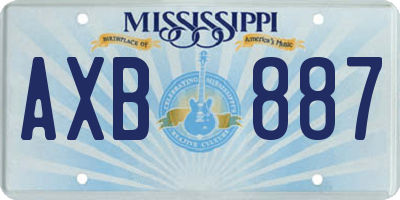 MS license plate AXB887