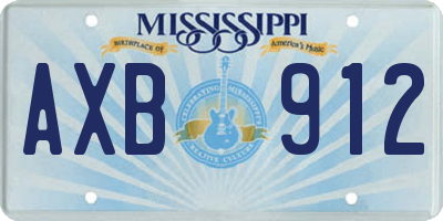 MS license plate AXB912