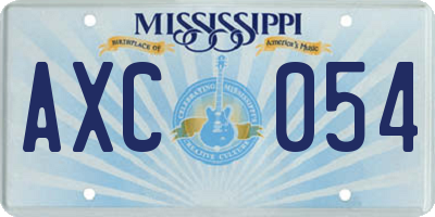 MS license plate AXC054