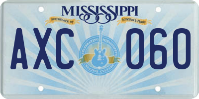 MS license plate AXC060