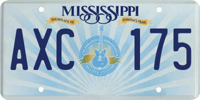 MS license plate AXC175