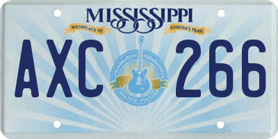 MS license plate AXC266