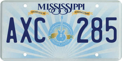 MS license plate AXC285