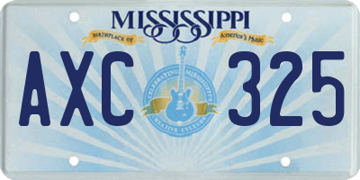 MS license plate AXC325