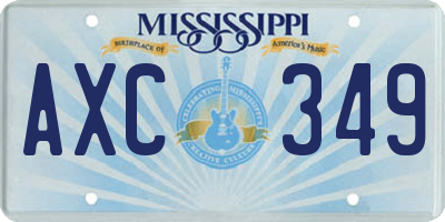 MS license plate AXC349