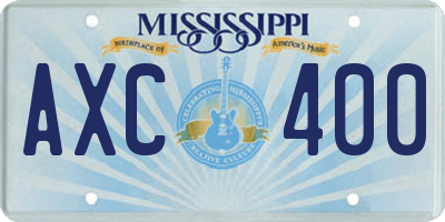 MS license plate AXC400