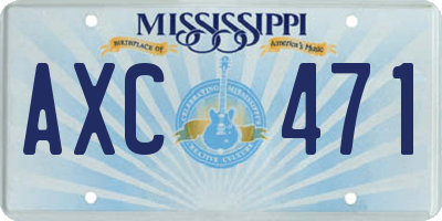MS license plate AXC471