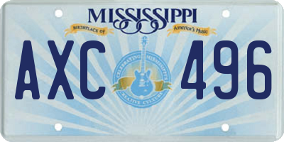 MS license plate AXC496