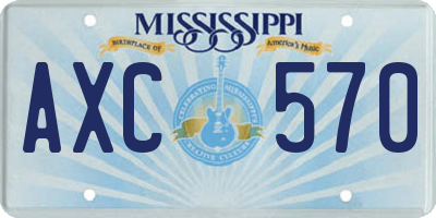 MS license plate AXC570