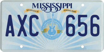 MS license plate AXC656