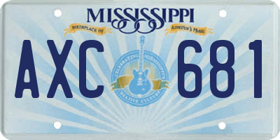MS license plate AXC681
