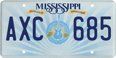 MS license plate AXC685