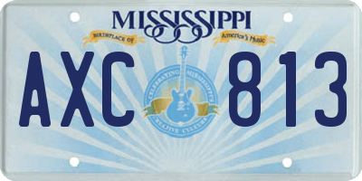MS license plate AXC813