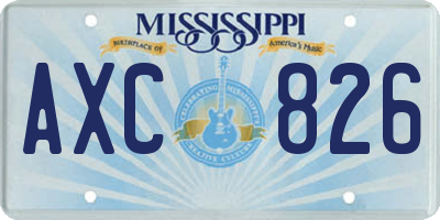 MS license plate AXC826
