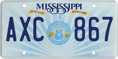 MS license plate AXC867