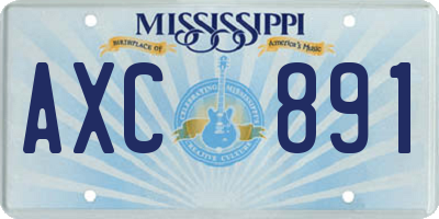 MS license plate AXC891