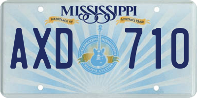 MS license plate AXD710