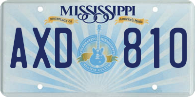 MS license plate AXD810