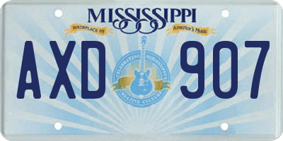 MS license plate AXD907