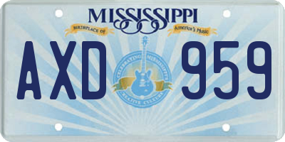 MS license plate AXD959