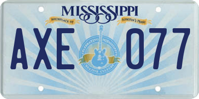 MS license plate AXE077